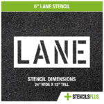 6" LANE stencil